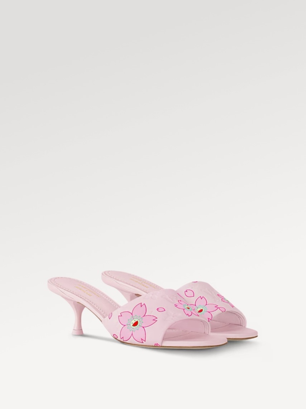 Louis Vuitton x Murakami TM Neo 6am cherry blossom mules Open-Toe Kitten Heel